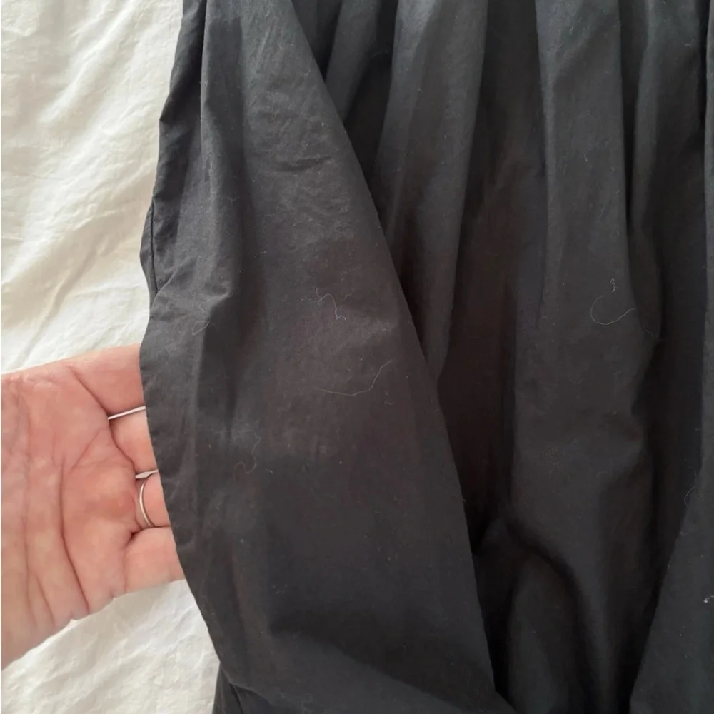 J. Crew black Eyelet trim Tank Cotton Poplin flouncy maxi Athena dress size XL - Picture 6 of 8